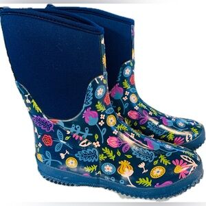 Western Chief Navy Floral Evening garden Neoprene Rain Boots